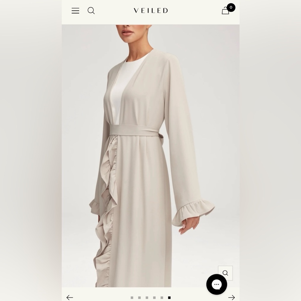 Veiled Collection- Mariam Ruffle Open Abaya - Picture 6 of 7